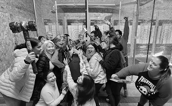 A Corporate Event with Bullsy at the Agawam Axe House. Photo by Anneliese Townsend